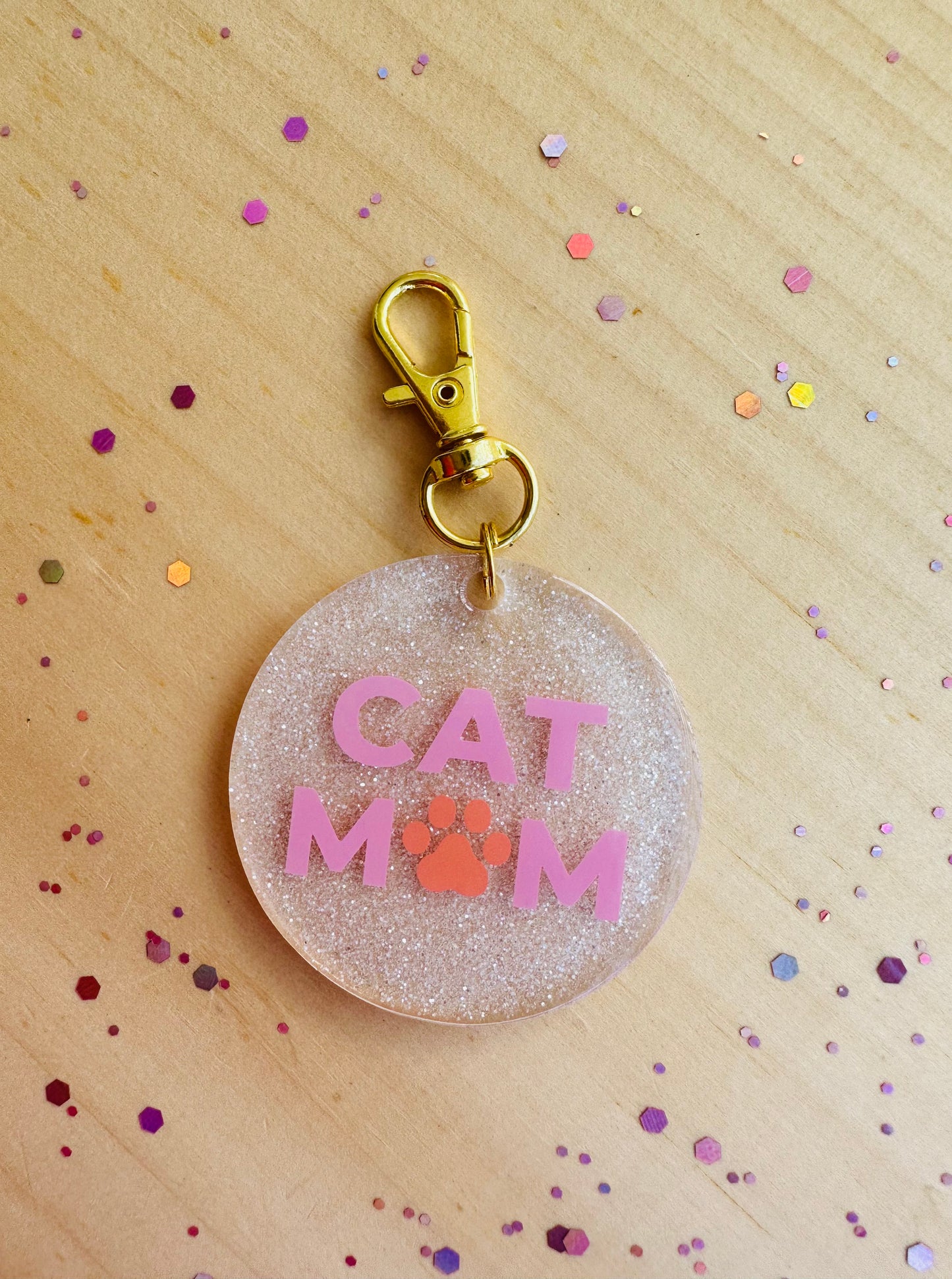 Cat Mom Keychain